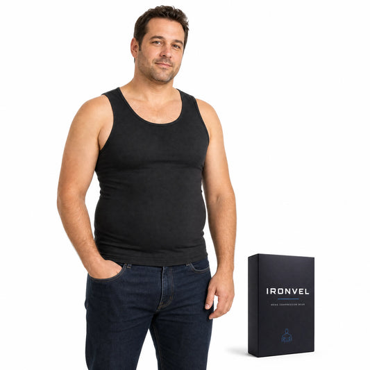 Ironshirt — worn by model with IronVel retail box