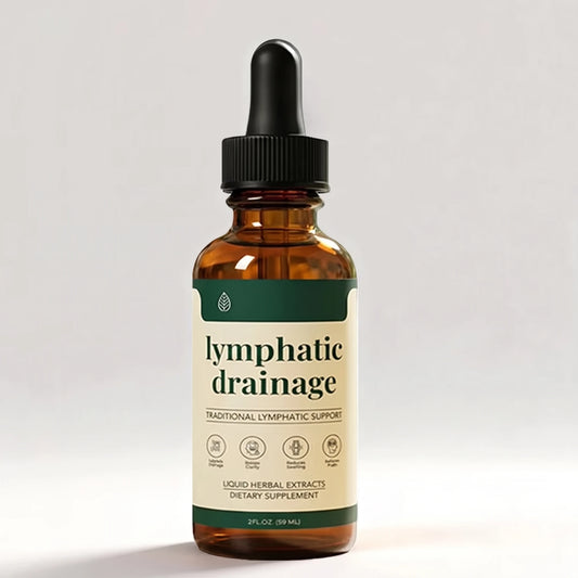 IronVel Lymphatic Drainage Drops — amber glass dropper bottle, studio product shot